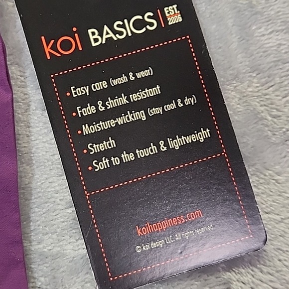 Koi Basics‎ Women Scrub Top L Purple Becca Stretch Style  #373-105 Short Sleeve - Picture 4 of 8